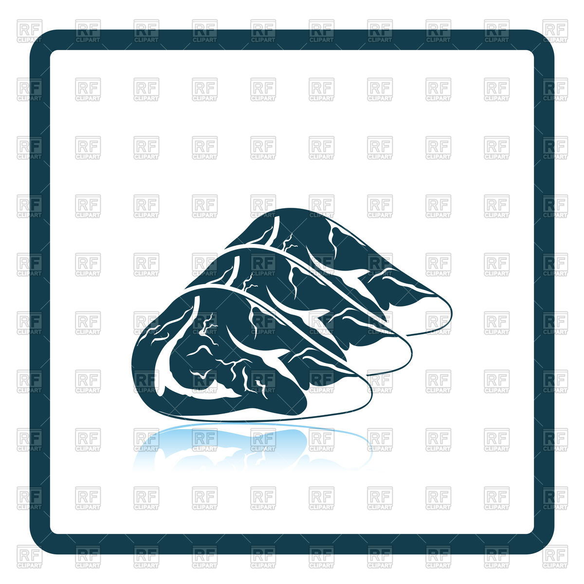 1200x1200 Shadow Reflection Design Of Raw Meat Steak Icon Vector Image