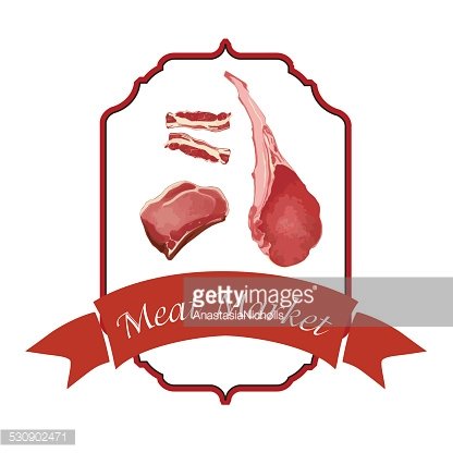 416x416 Meat Logos Set,vector Illustration Premium Clipart