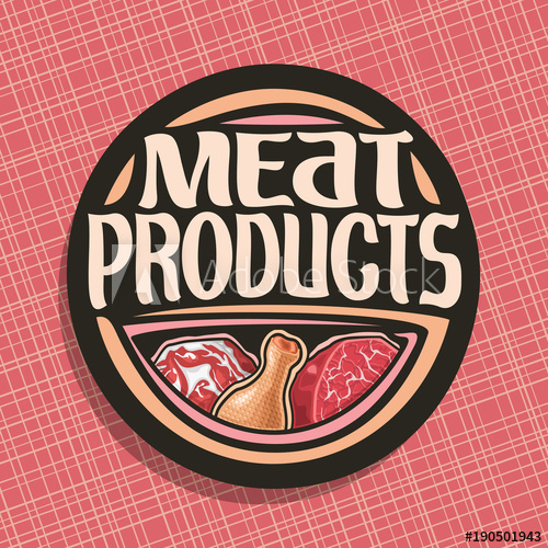 500x500 Vector Logo For Meat, Chop Slice Of Fat Pork, Uncooked Chicken