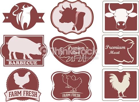 485x356 Vintage Meat Logos Vector Stock Signs Logos, Butcher Shop, Meat