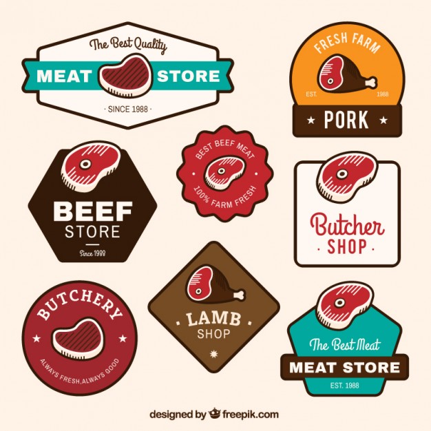 626x626 Butchery Badges Vector Free Download