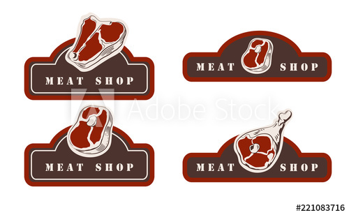500x308 Design Template Of Butchery Signboard Meat Shop Logo Butcher