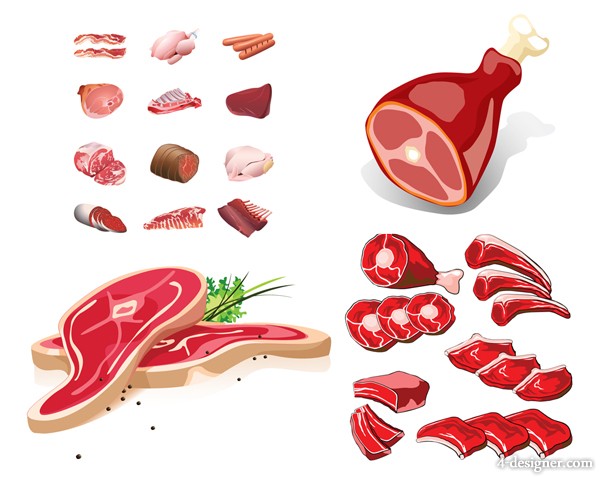 600x479 Designer Fresh Meat Vector Material