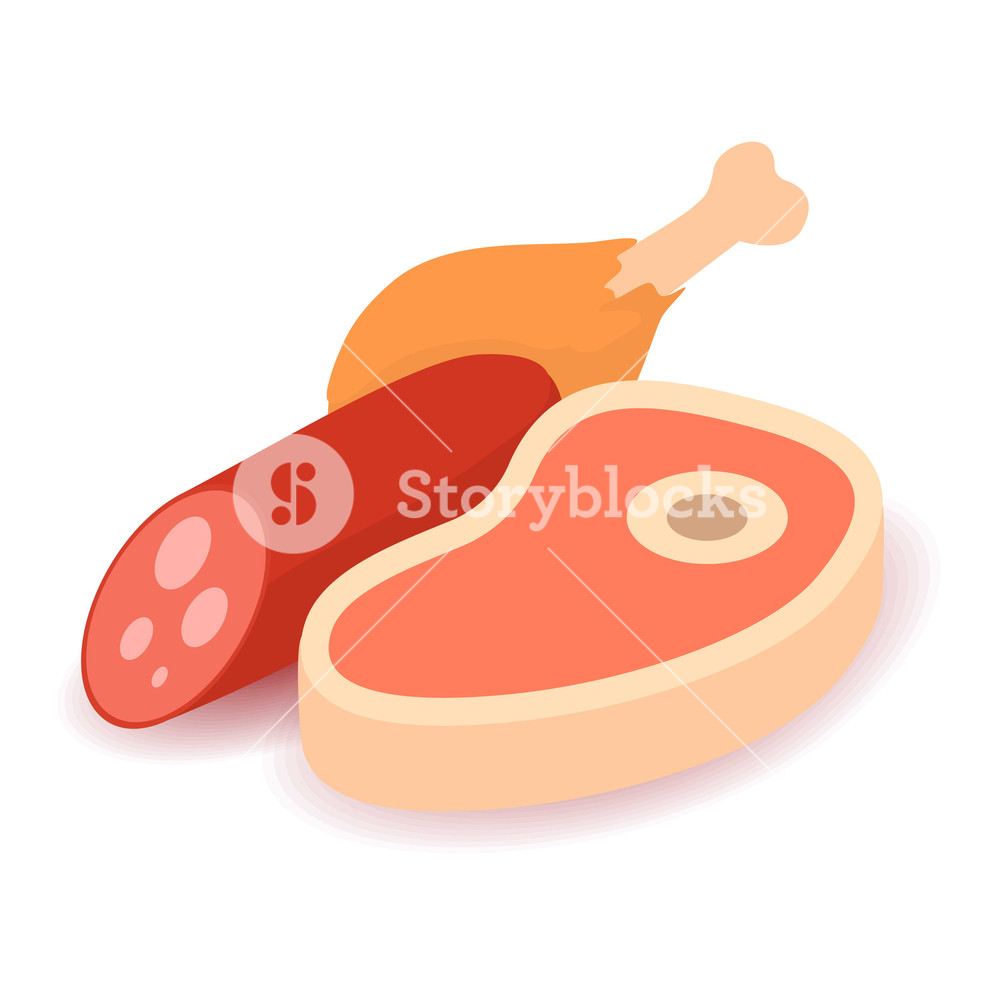1000x1000 Meat Icon Cartoon Isometric Illustration Of Meat Vector Icon