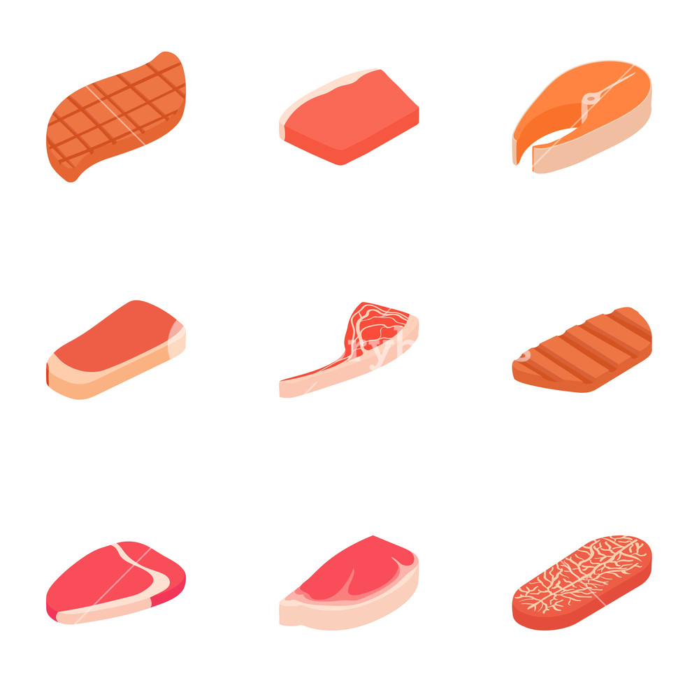 1000x1000 Meat Icons Set Cartoon Illustration Of Meat Vector Icons