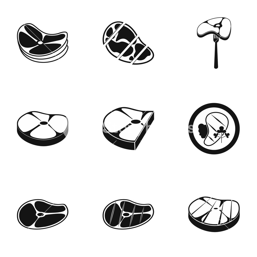 1000x1000 Meat Icons Set Simple Illustration Of Meat Vector Icons For Web