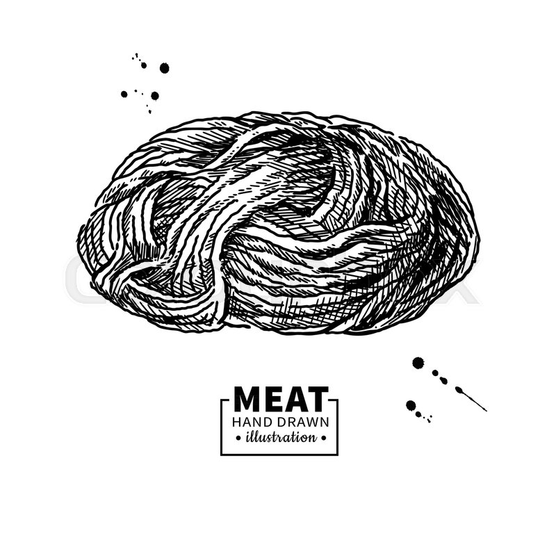800x800 Minced Meat Vector Drawing Hand Drawn Stock Vector Colourbox