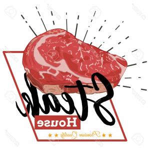 300x300 Photostock Vector Steak House Text And Meat Vector Cartoon