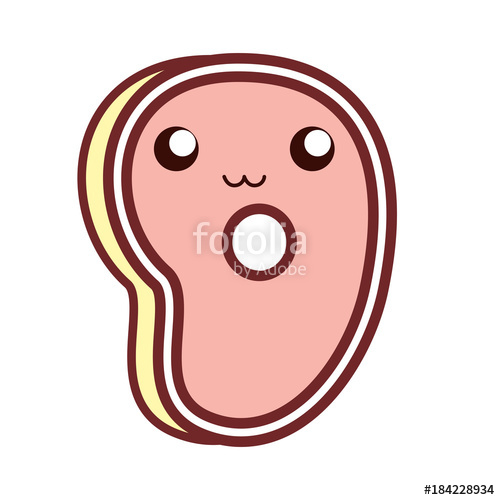 500x500 Kawaii Meat Vector Illustration Stock Image And Royalty Free