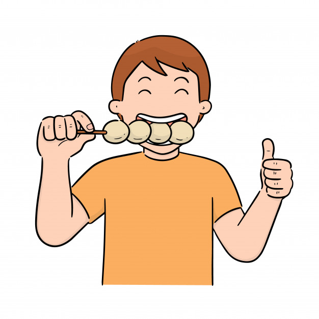 626x626 Vector Of Man Eating Meatball Vector Premium Download