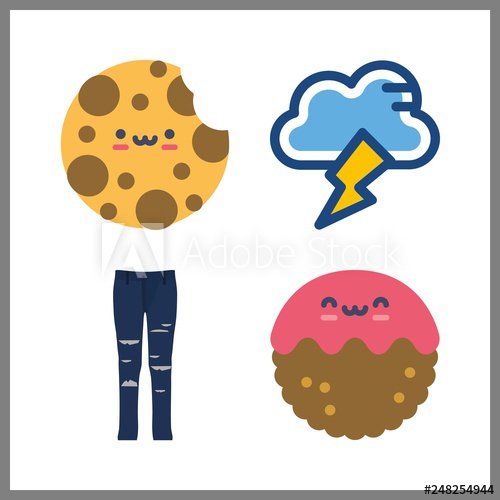 500x500 Dark Icon Blue Jeans And Meatball Vector Icons In Dark Set Use