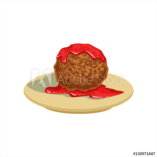 500x500 Gian Meatball With Tomato Salsa Traditional Mexican Cuisine Dish