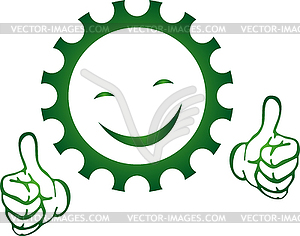 300x236 Gear With Smile And Hands, Mechanic, Logo