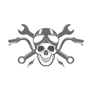 300x300 Biker Skull Mechanic Logo Vector Buy The Logo Vector Format Scalable