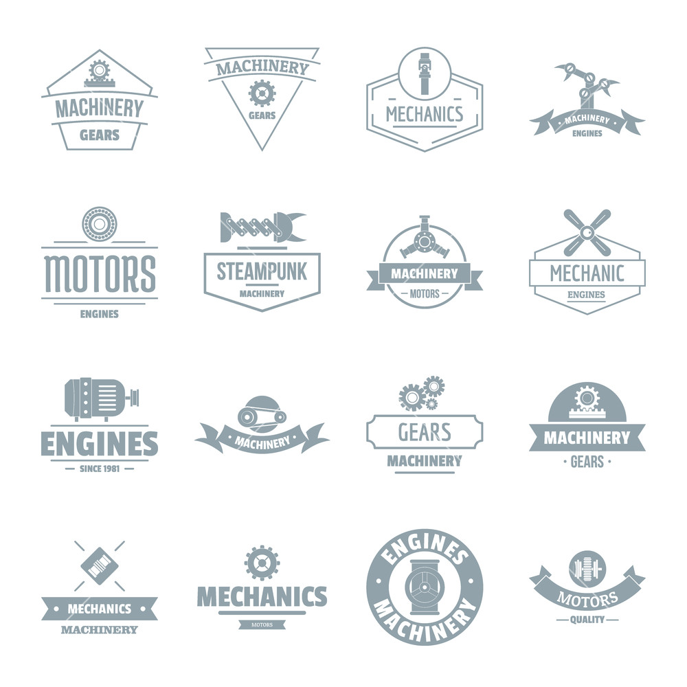 1000x1000 Mechanics Logo Icons Set Simple Illustration Of Mechanics Logo