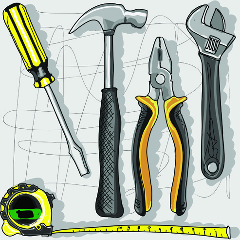 493x492 Set Of Different Repair Tools Vector Graphics Free Vector