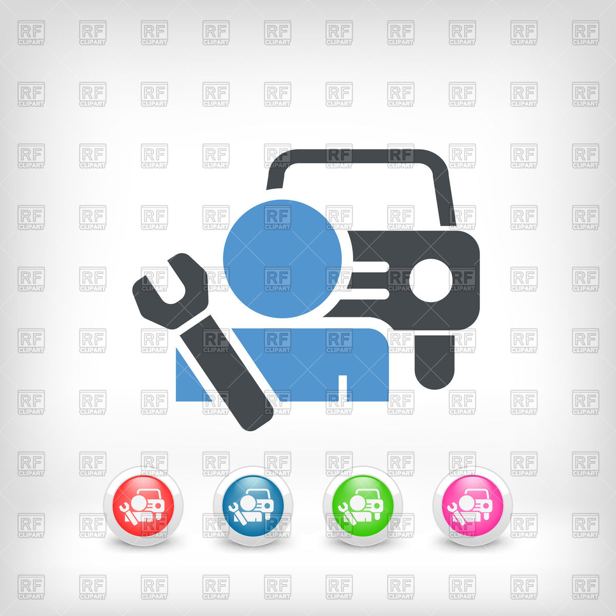 1200x1200 Car Assistance Icon With Mechanic Vector Image Of Icons