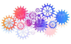 300x186 Mechanical Vector Background With Gears And Cogs Vector