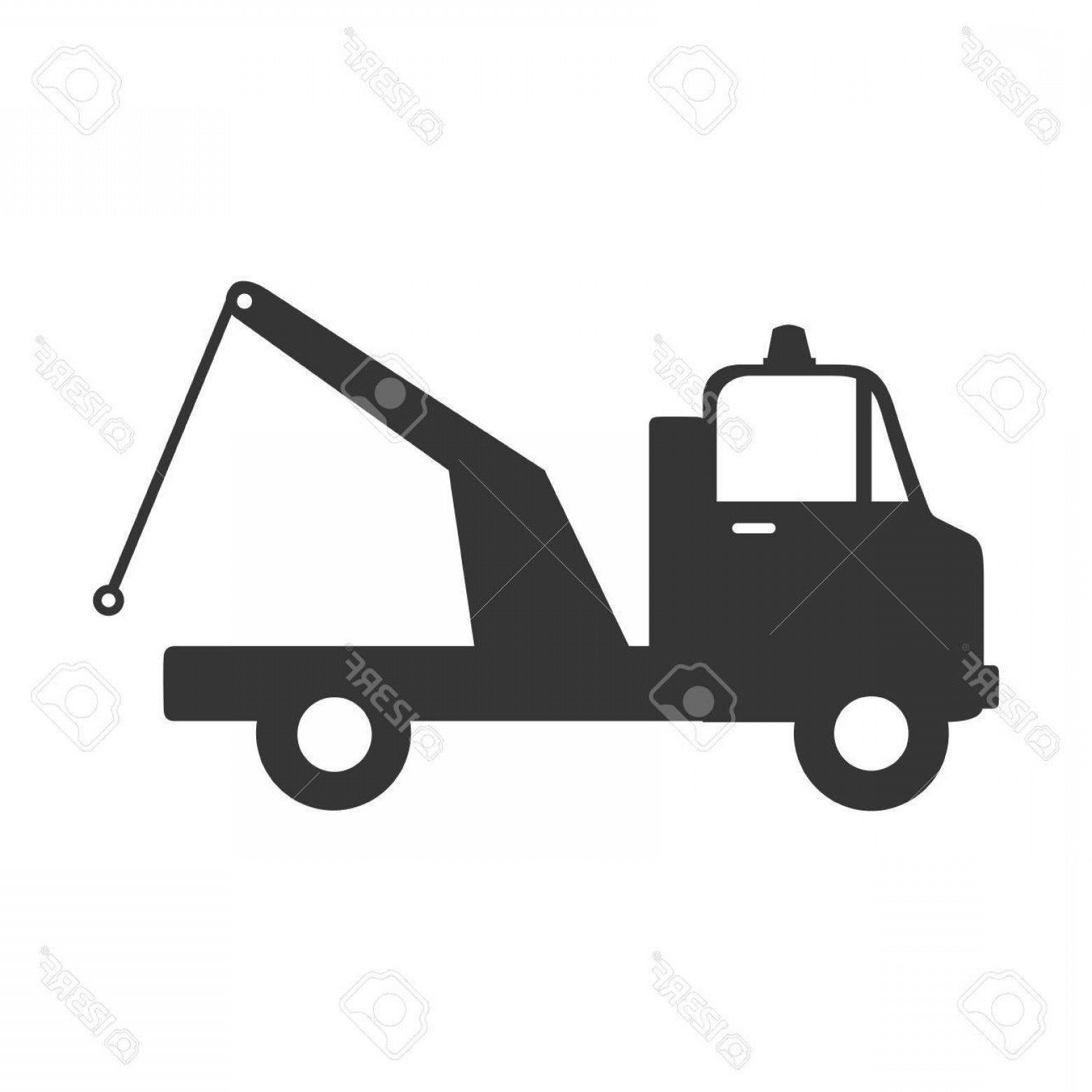 1560x1560 Photostock Vector Tow Crane Truck Vehicle Cargo Moving Hook