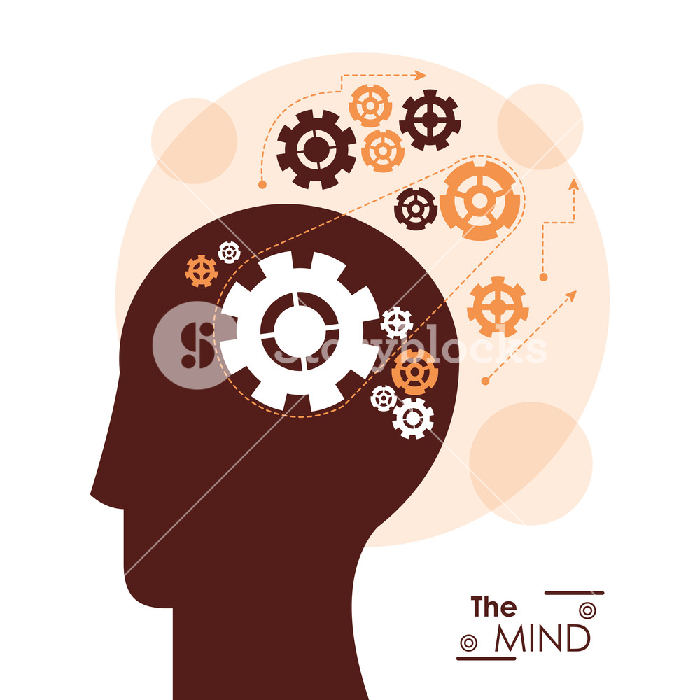 1000x1000 The Mind Head Profile Gears Team Work Mechanical Vector