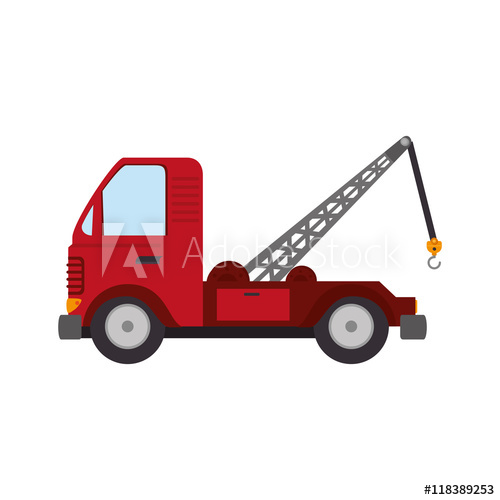 500x500 Tow Crane Truck Vehicle Cargo Moving Hook Mechanical Vector