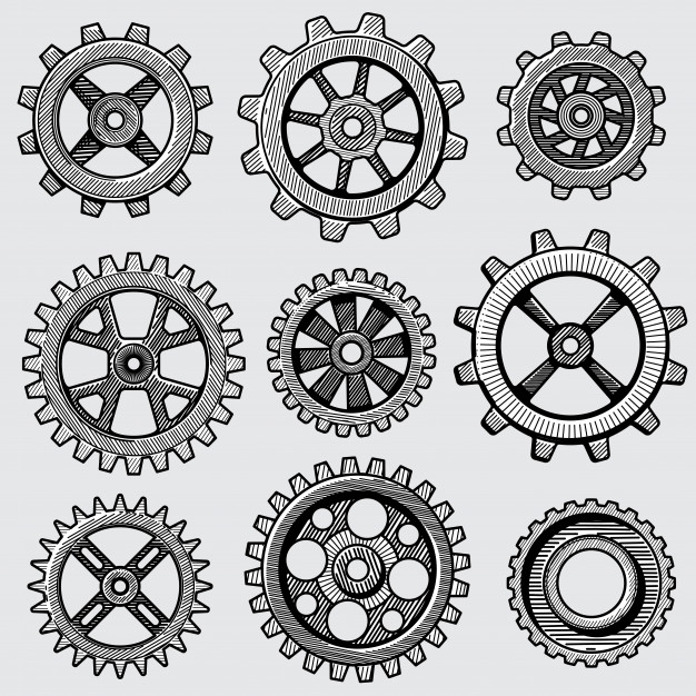 Retro Sketch Mechanical Gears Hand Drawn Vintage Cog Wheel Parts 626x626 Retro Sketch Mechanical Gears Hand Drawn Vintage Cog Wheel Parts