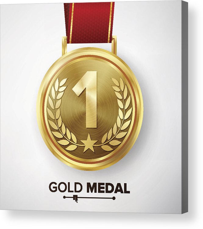 666x750 Gold Medal Vector Metal Realistic First Placement Achievement