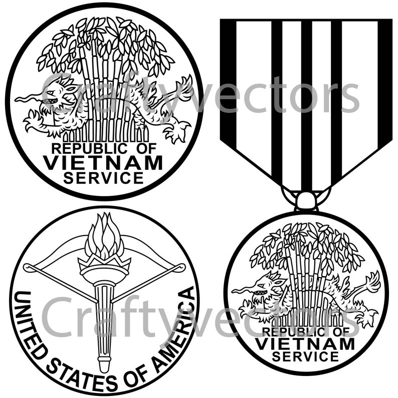794x794 Vietnam Service Medal Vector Etsy