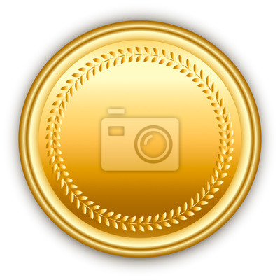 400x400 Ronda De Medalla De Oro Del Vector Con El Pinturas Para La