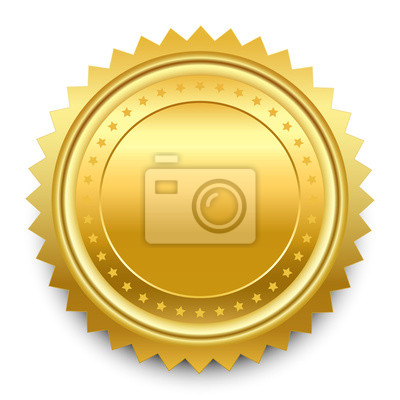 400x400 Vector Elemento De Medalla De Oro Redonda Con El