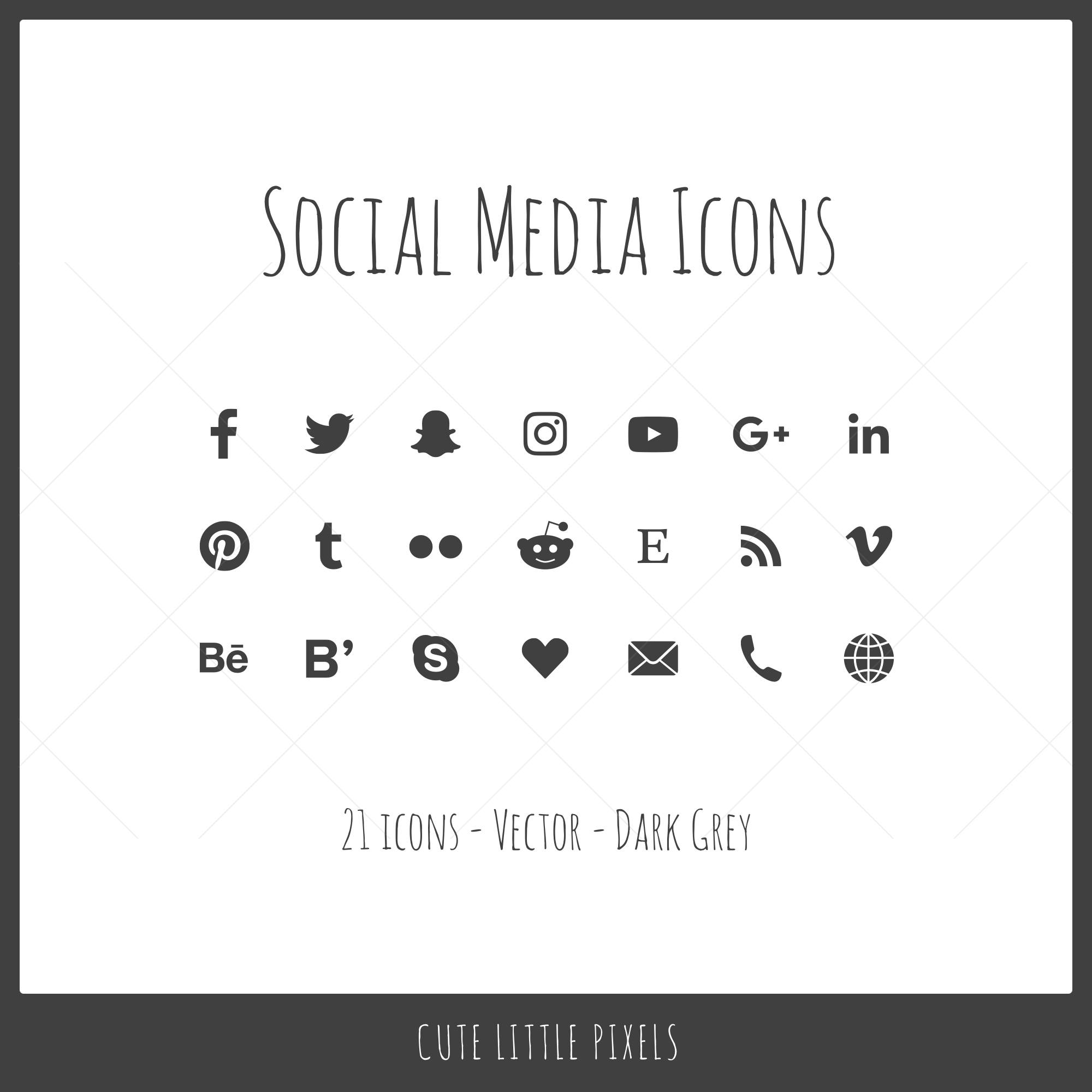 2000x2000 Vector Social Media Icons Icons Dark Gray Solid Icon Etsy