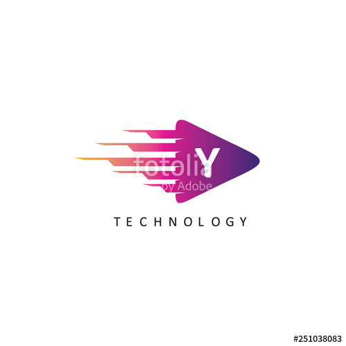 500x500 Digital Play Y Letter Logo Play Media Logo Stock Image