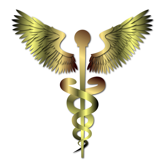 690x690 Gold Medical Caduceus Sign Free Vector Free Vectors Ui Download