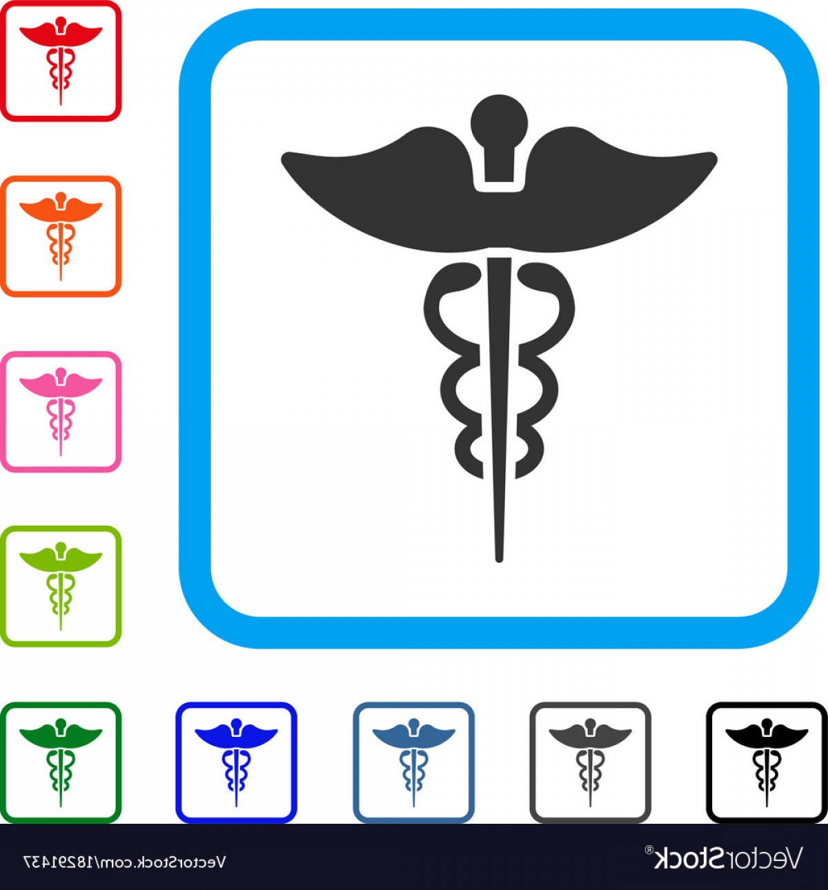 1200x1290 Medicine Caduceus Symbol Framed Icon Vector Soidergi