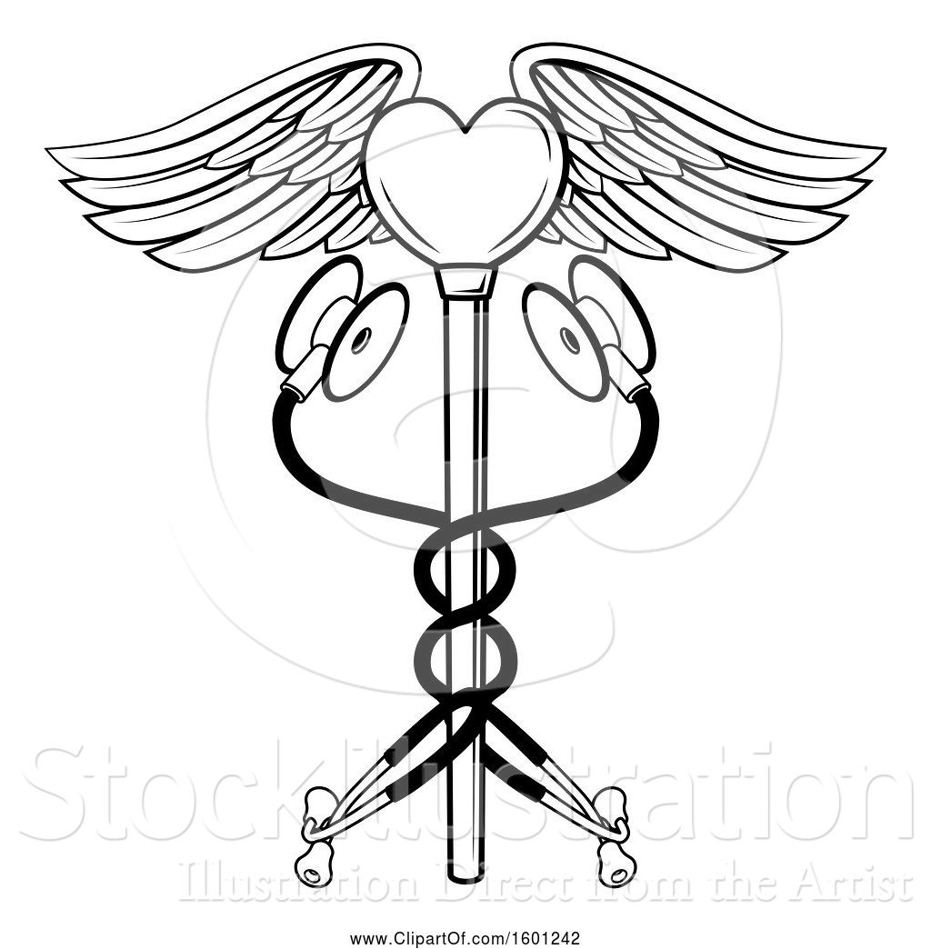 1024x1044 Vector Illustration Of Black And White Medical Caduceus