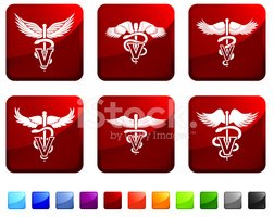 252x200 Veterinarian Medical Caduceus Royalty Free Vector Icon Set Stick