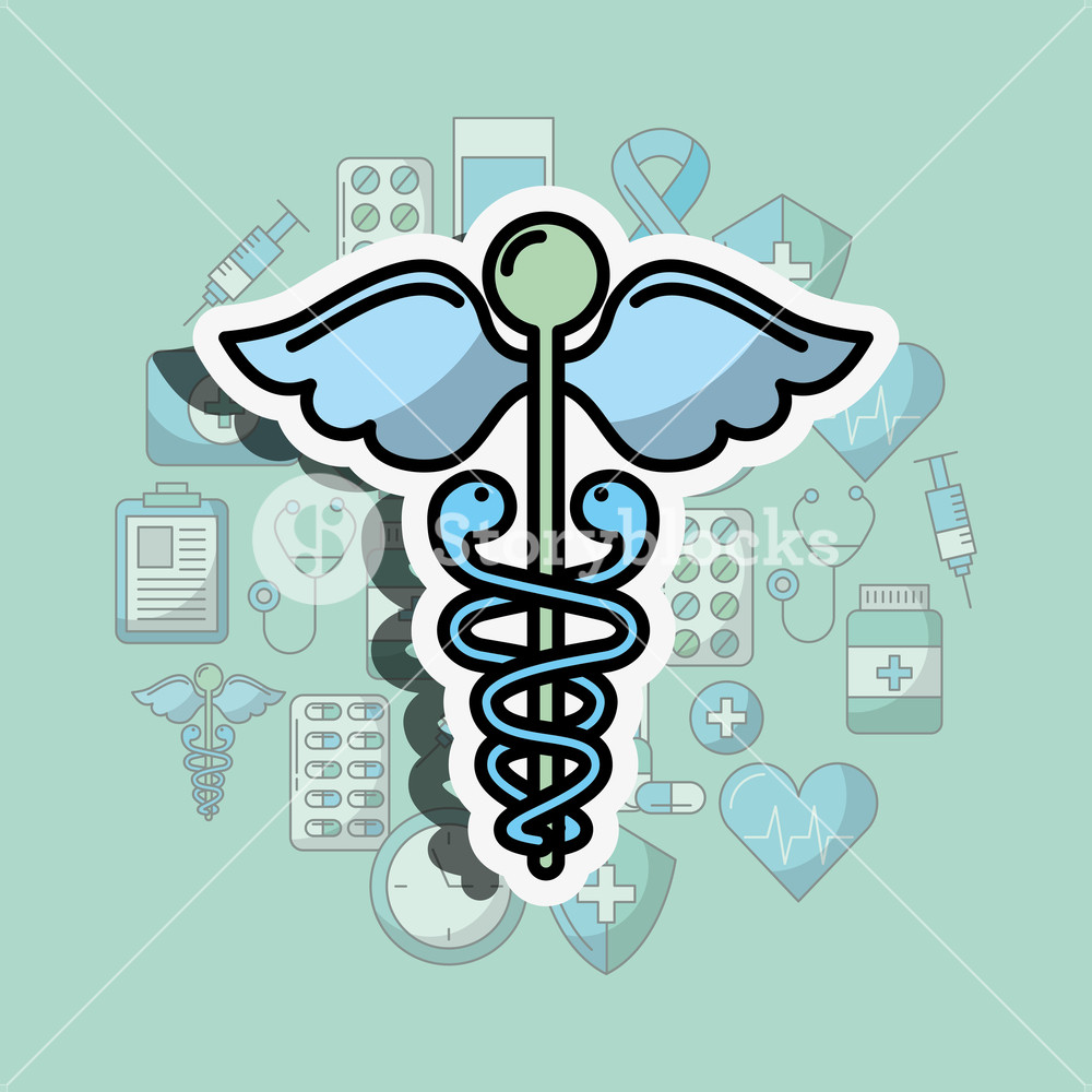 1000x1000 Medical Caduceus Symbol Health Care Vector Illustration Royalty