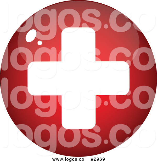 600x620 Royalty Free Vector Of A Shiny Red And White First Aid Medical