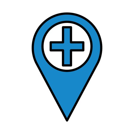450x450 Pin Location With Medical Cross Vector Illustration Design