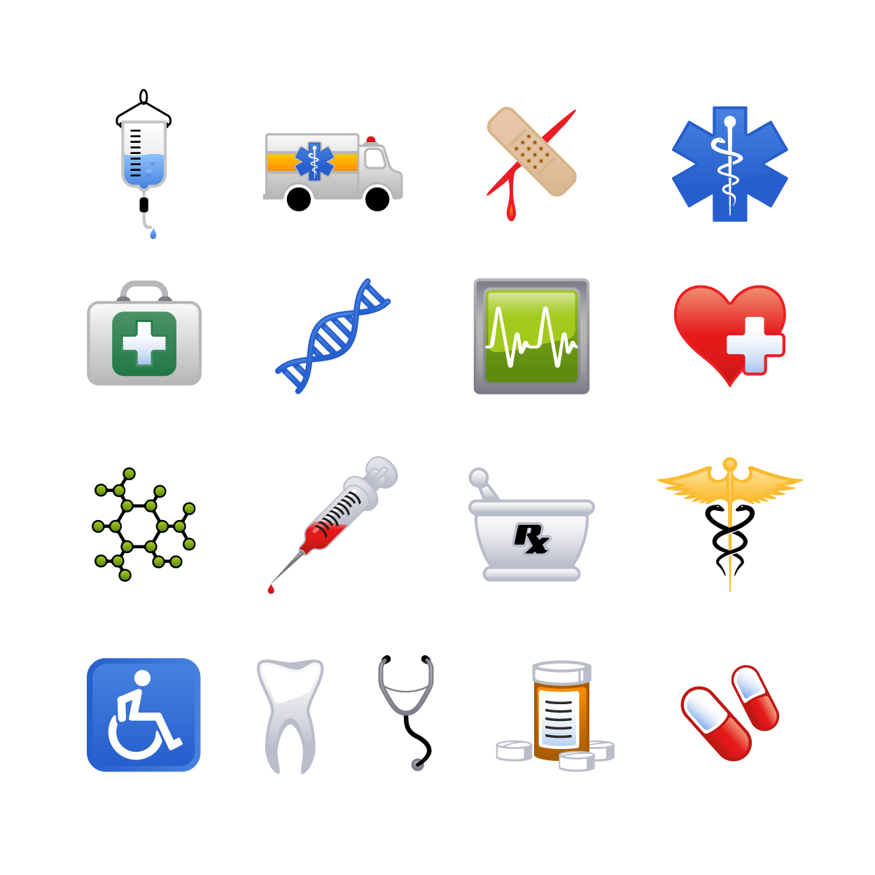 1250x1250 Medical Icons Vector Free Images