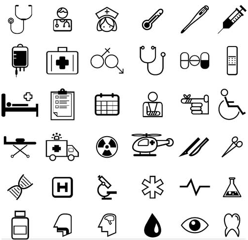 506x490 Black Medical Icons Vector Free Download
