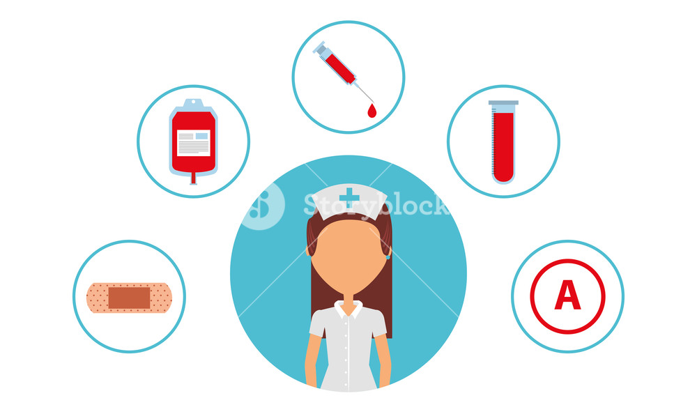 1000x594 Female Nurse Medical Person Character Medicine Icons Vector