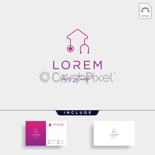 500x500 Medical Home Logo Vector Design Icon Sign, Stock Vector Crushpixel