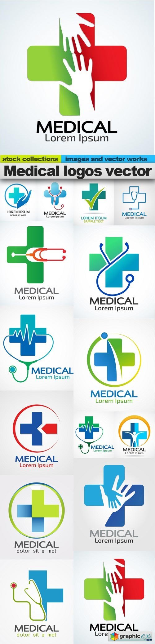 500x2077 Medical Logos Vector, X Free Download Vector Stock Image