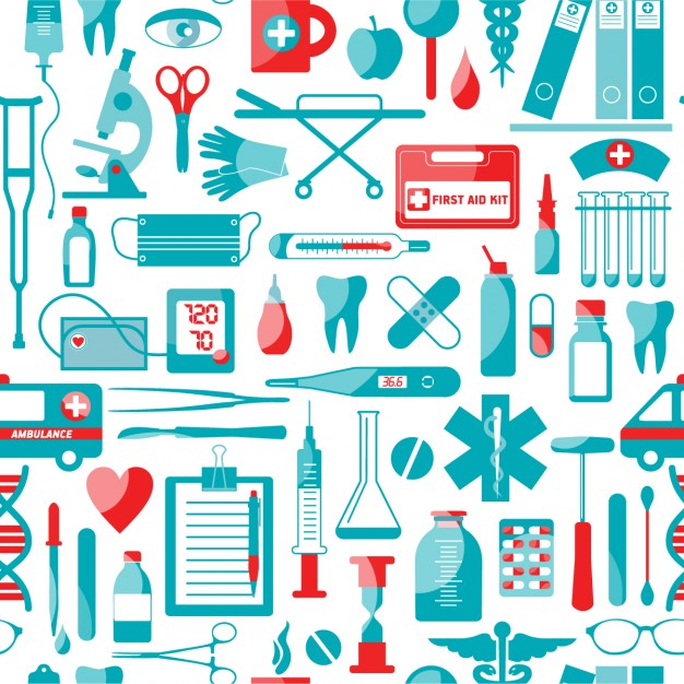 626x626 Medical And Health Elements Pattern Vector Free Download