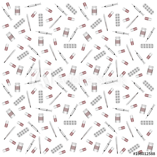 500x500 Medical Icons Grey Background Medicine Symbols Seamless Pattern