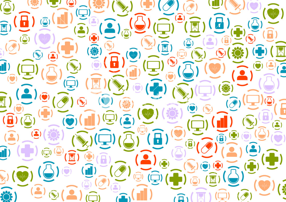 1000x707 Bright Medical Icons Abstract Pattern Design Vector Illustration