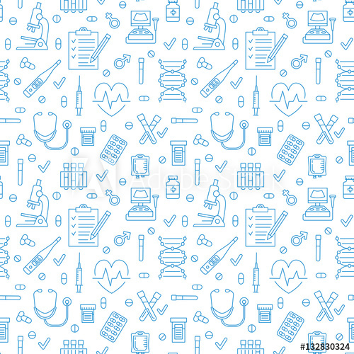 500x500 Medical Seamless Pattern Clinic Vector Illustration Hospital