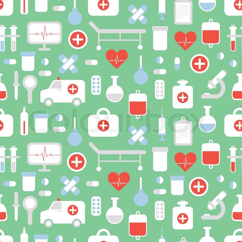 800x800 Seamless Pattern Of Medical And Health Stock Vector Colourbox