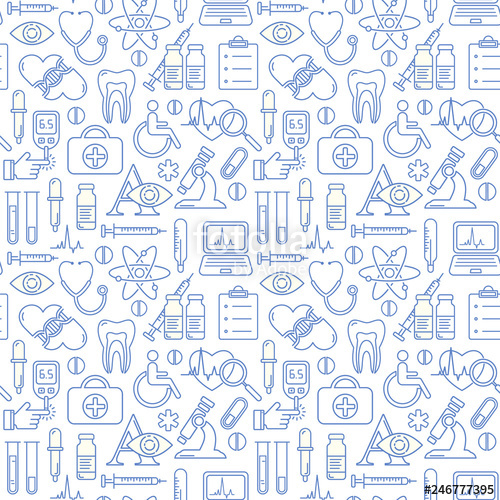 500x500 Vector Medicine And Health Design Seamless Pattern With Modern
